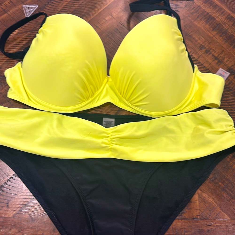 Neon and black bikini set from Amazon.